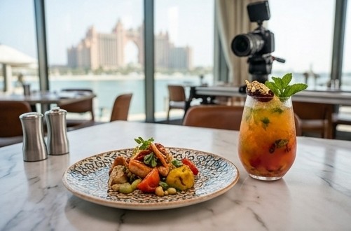 Styled food and drink photography shot on location for a Dubai restaurant client