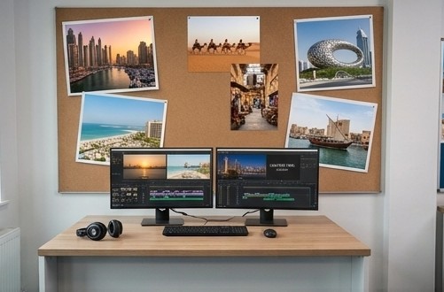 Creative direction mood board with Dubai location references